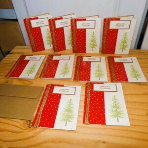 Handmade Set of 10 "Thinking of You at Christmas" Cards - Brown Twine